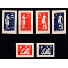 Danmark - Thorvaldsen - 6 forskellige Prøvetryk 